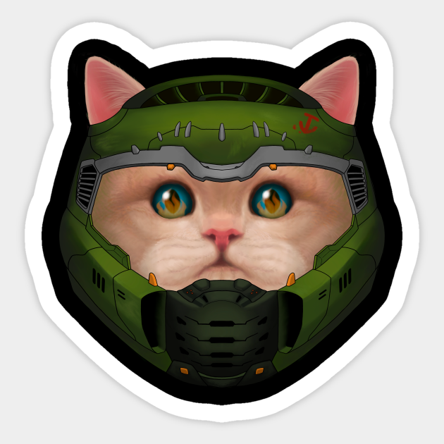 Doom cat Doom Sticker TeePublic